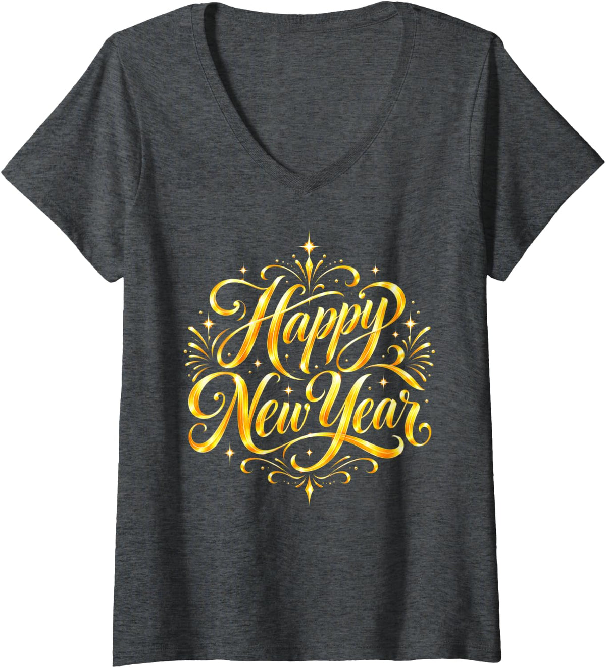Women's Happy New Year Eve's 2027 V-Neck T-Shirt - Dark Heather Grey
