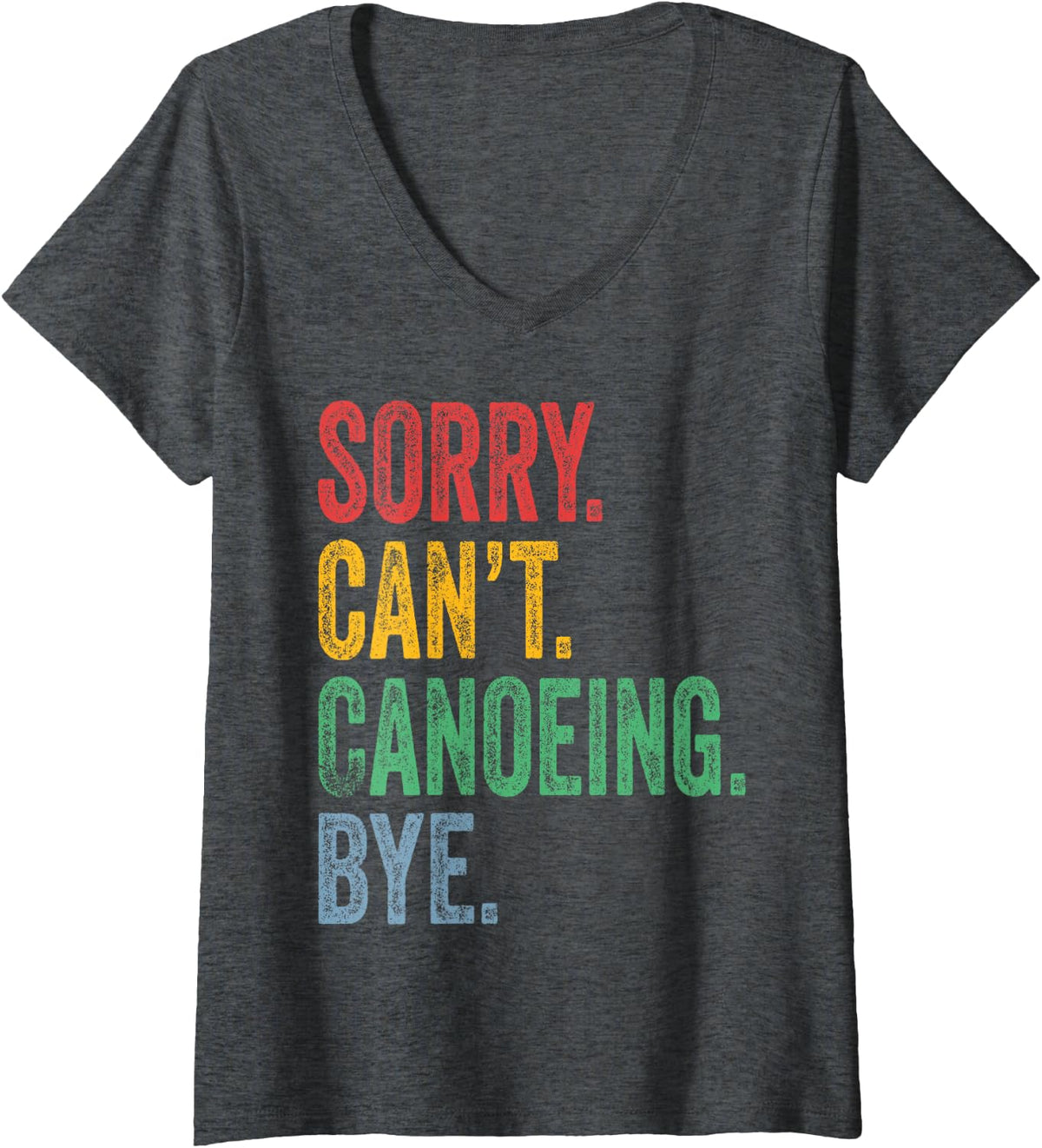 Womens Canoeing Men Women V-Neck T-Shirt - Dark Heather Grey