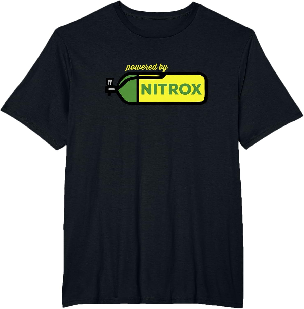 Nitrox Powered by Diver Scuba Diving Underwater Tank Dive T-Shirt - Black