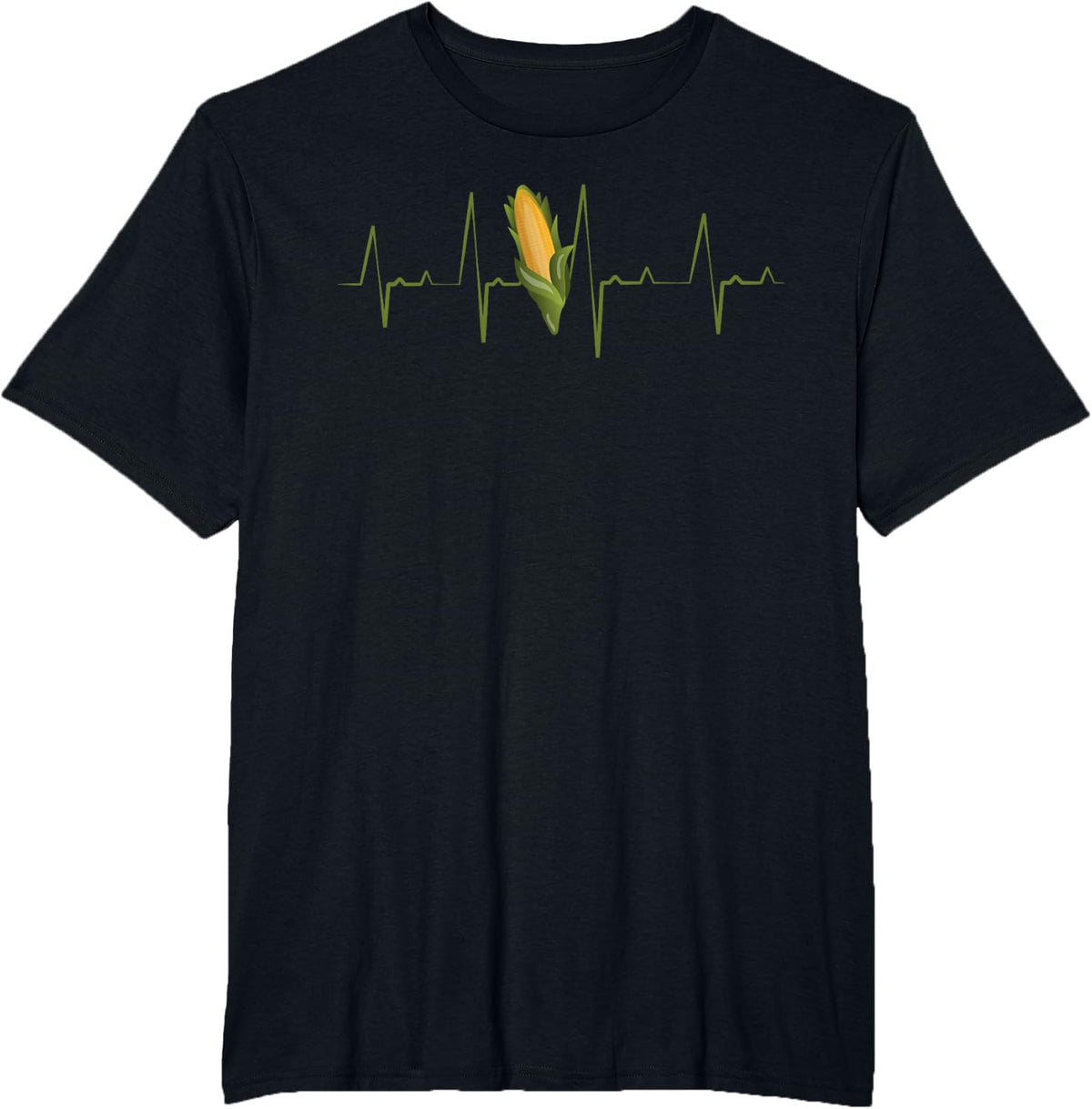 Corn Heartbeat Crop Agricultural Farm EKG Pulse Farming T-Shirt - Black