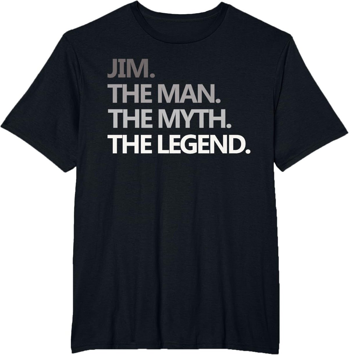 JIM THE MAN MYTH LEGEND Father's Day T Shirt Personalized T-Shirt - Black