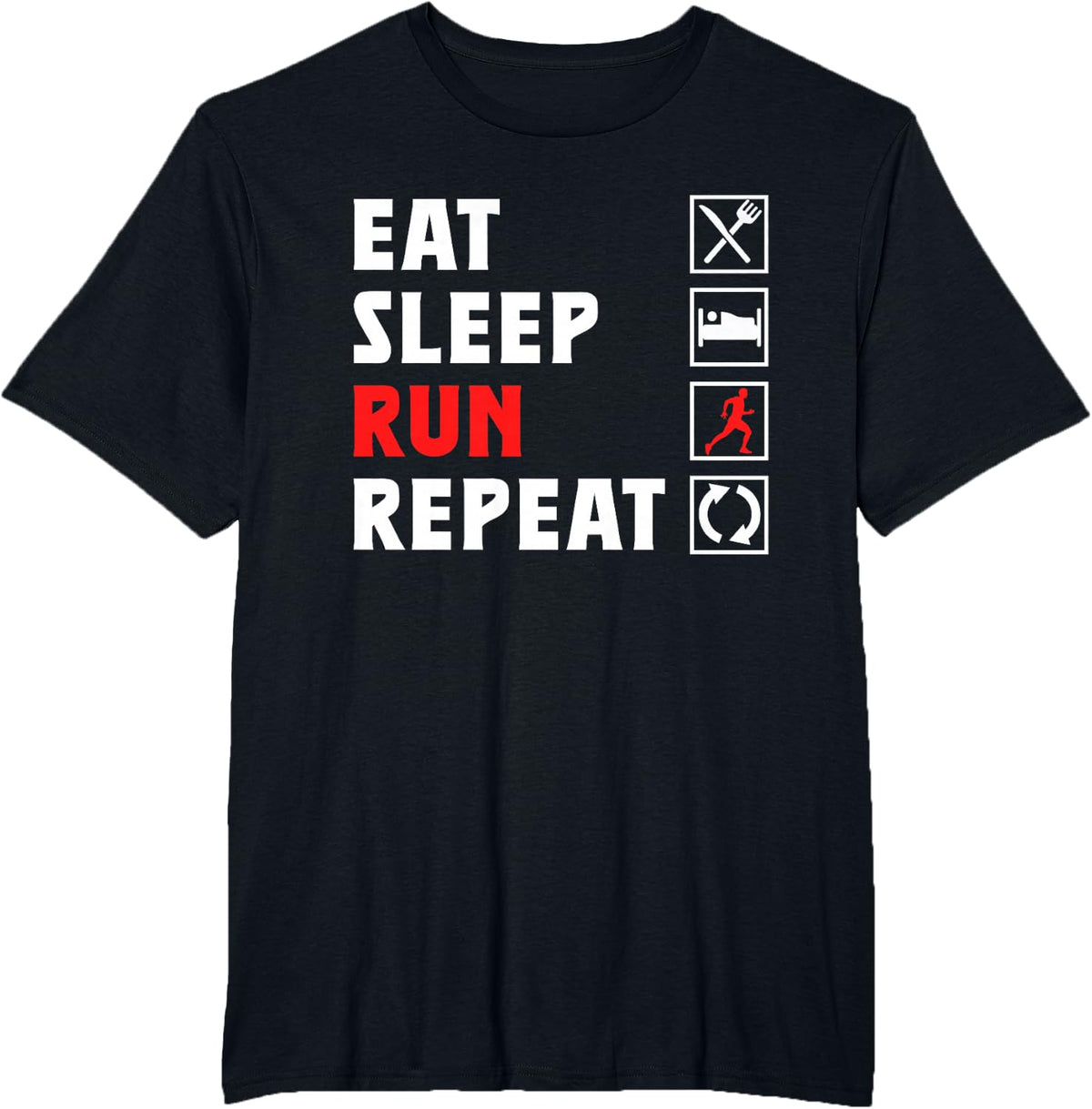 Eat Sleep Run Repeat Jogging Running Runner Jogging Running T-Shirt - Black