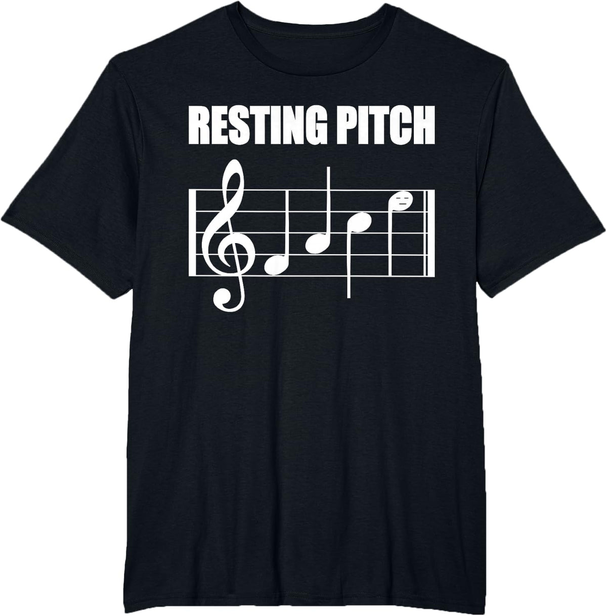 Resting Pitch Face Funny Musician Music Theory Design T-Shirt - Black