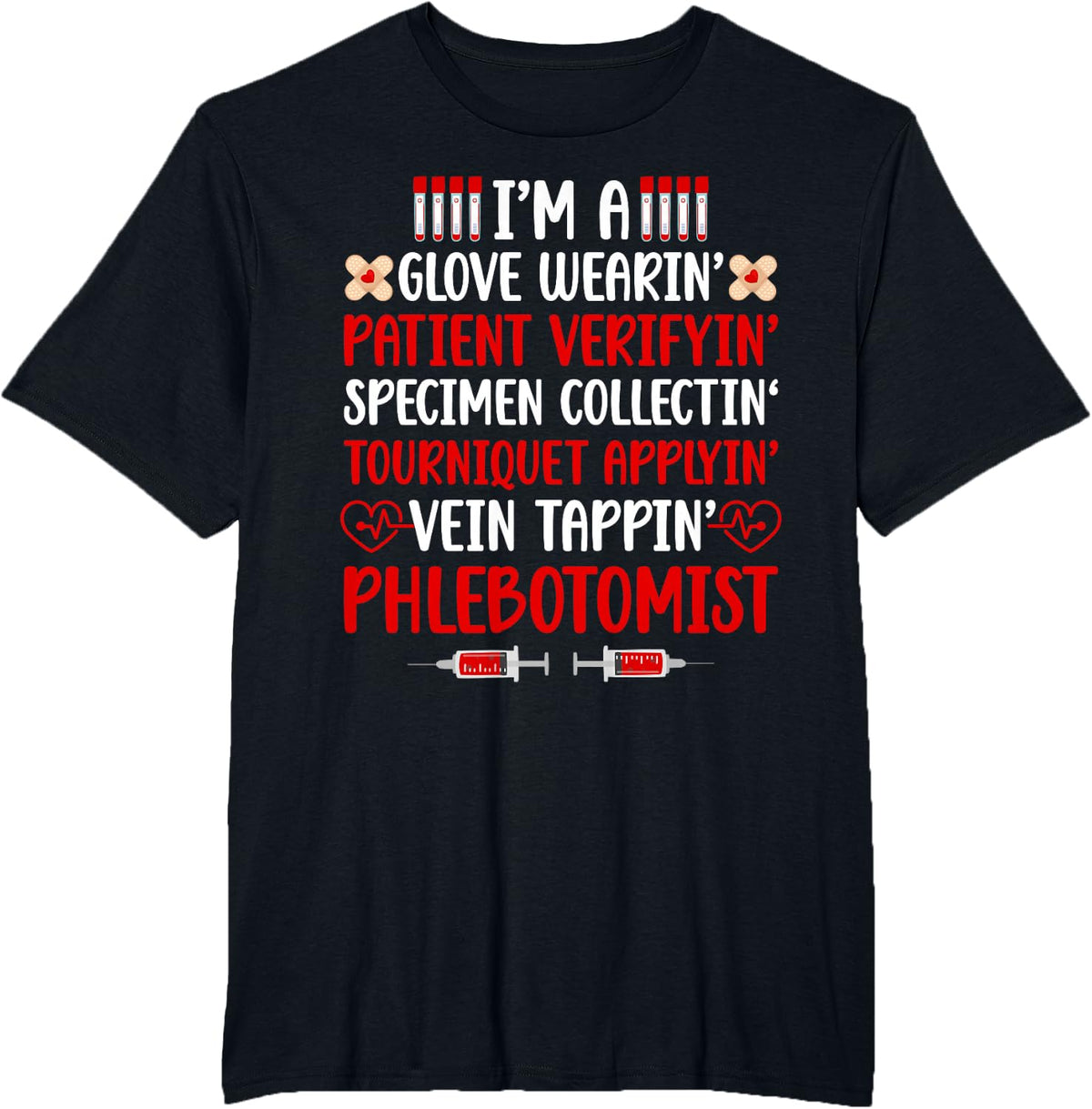 Phlebotomist Definition Phlebotomy Phlebotomist T-Shirt - Black