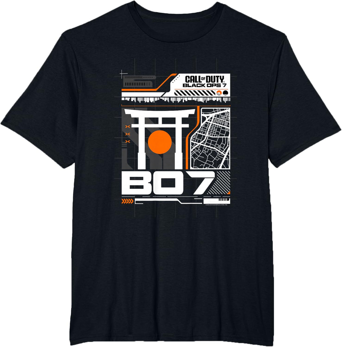 Call of Duty Black Ops 7 Modern Map FPS Video Game T-Shirt - Black