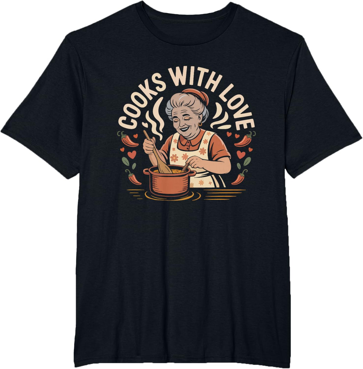 Abuela Comal Tortillas Kitchen Queen Cooks Love Latina T-Shirt - Black