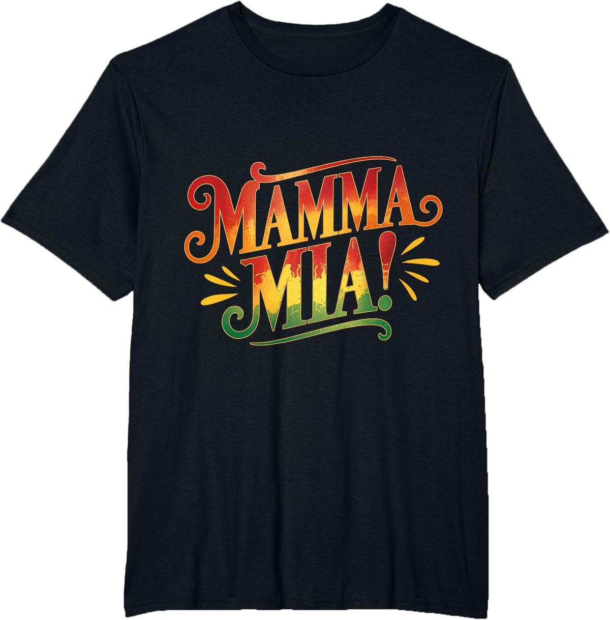 Fun and colourful Mamma Mia inspired T-Shirt - Black