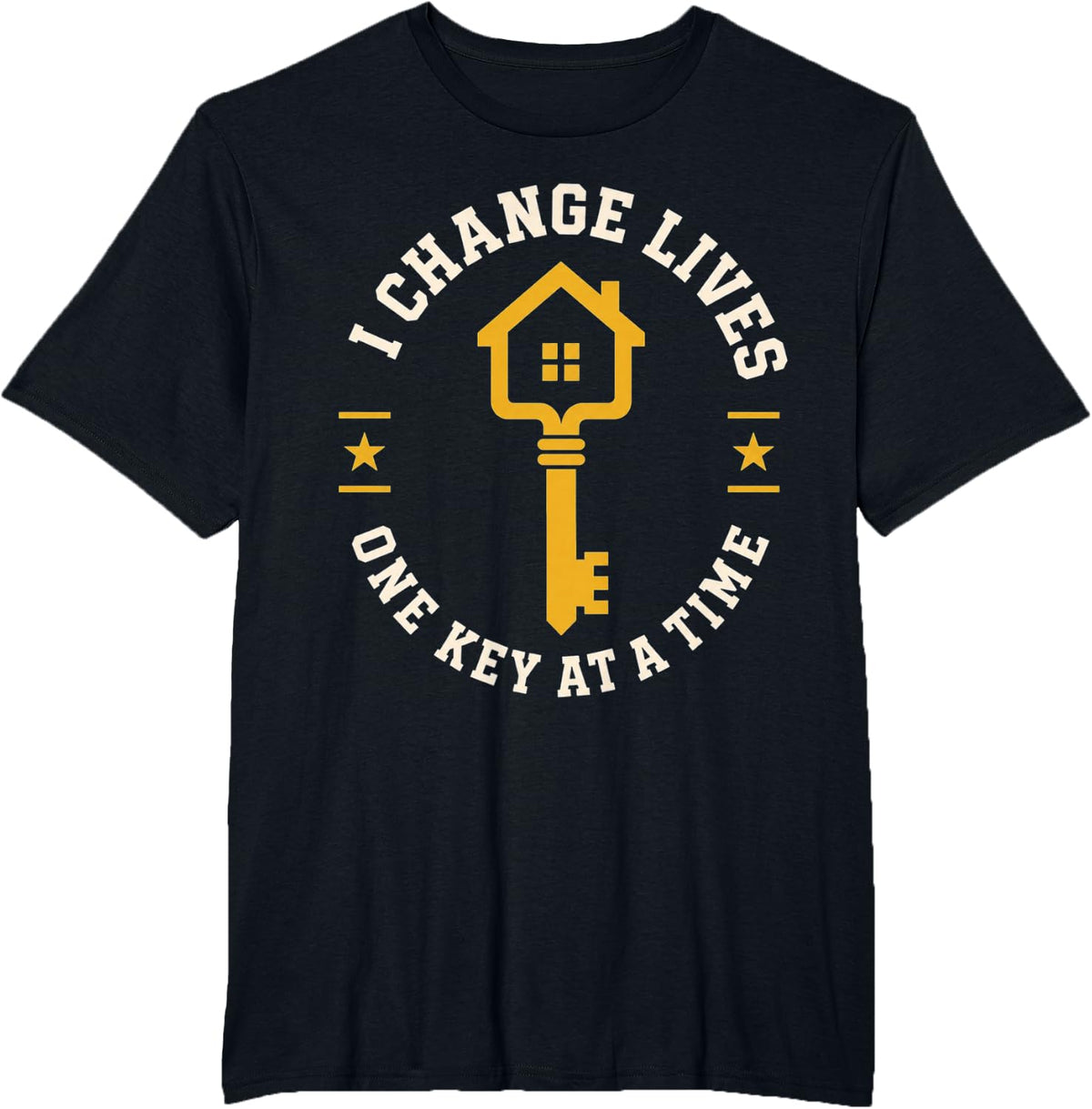 I Change Lives One Key At A Time Realtor Real Estate Agent T-Shirt - Black