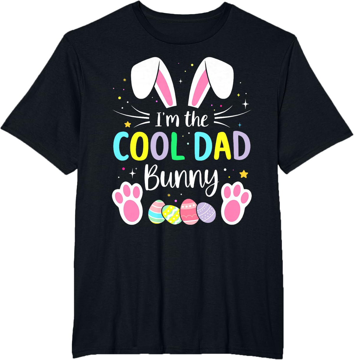 Im the cool dad bunny funny matching easter family T-Shirt - Black
