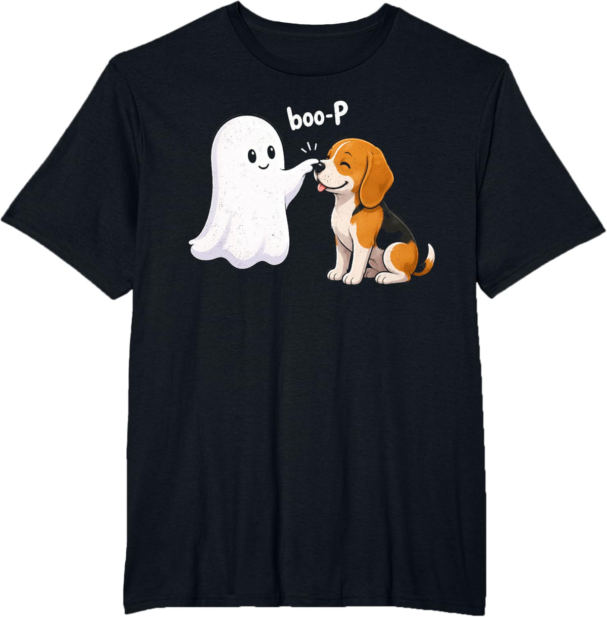 Halloween Beagle Ghost Boo-P Funny Dog Lover T-Shirt - Black