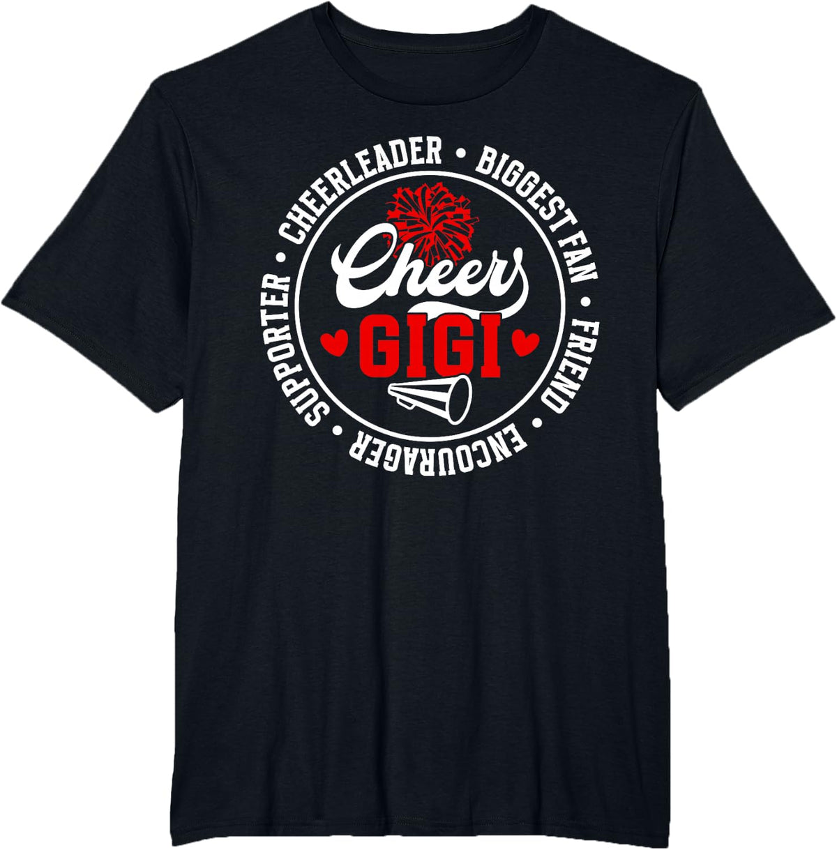 Cheer Gigi Best Gigi of A Cheerleader Gigi Grandma T-Shirt - Black