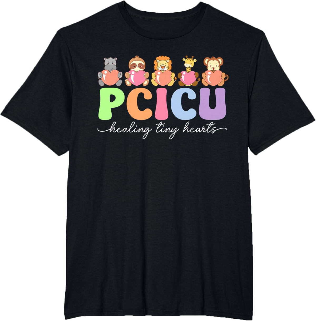 PCICU Nurse Appreciation Pediatric Cardiac ICU Nurse T-Shirt - Black