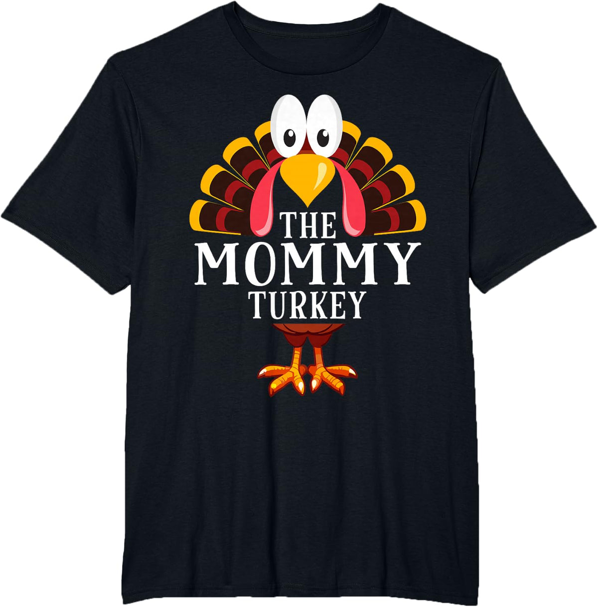 Thanksgiving The Mommy Turkey Matching T-Shirt - Black