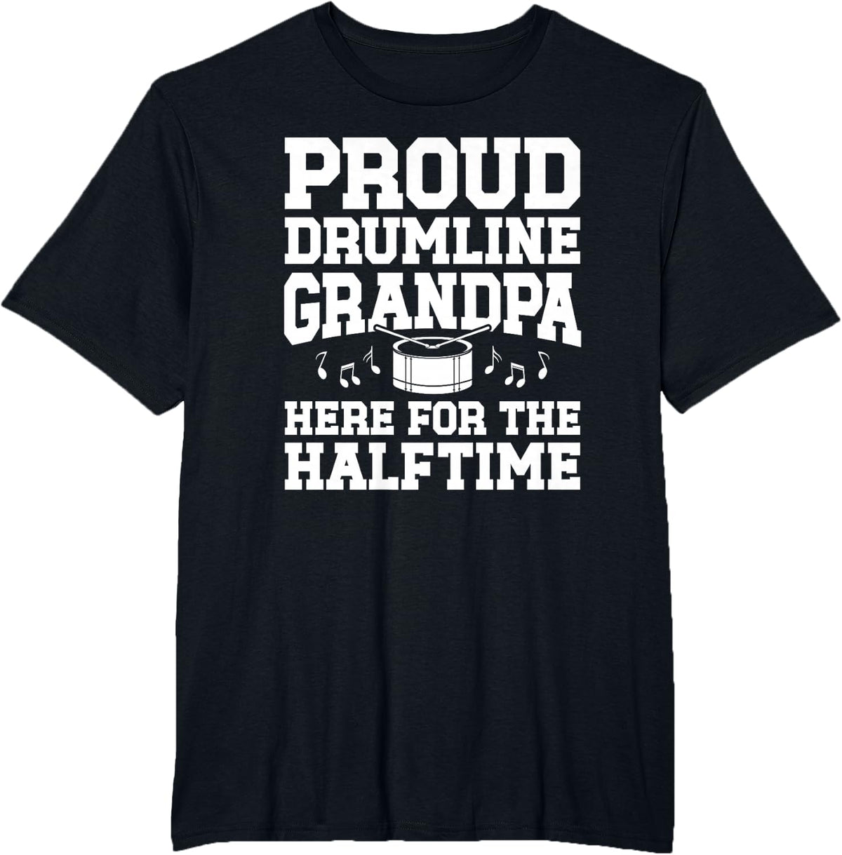 Proud Drumline Grandpa Drumline Grandfather T-Shirt - Black