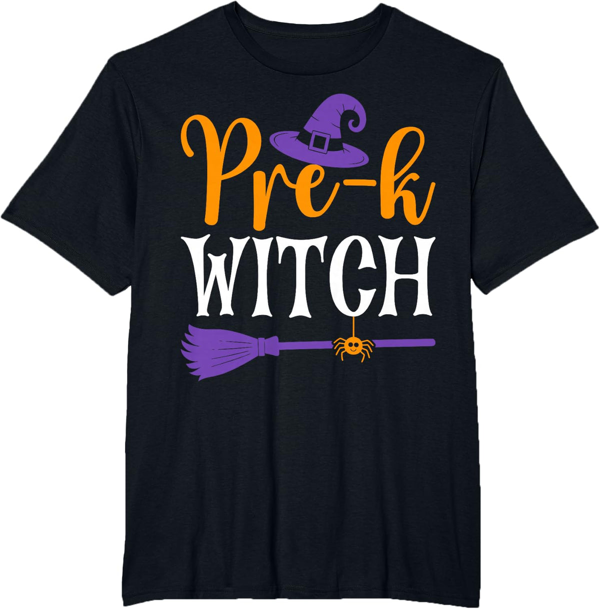 Pre-K Witch Spooky Halloween Preschool Teacher T-Shirt - Black
