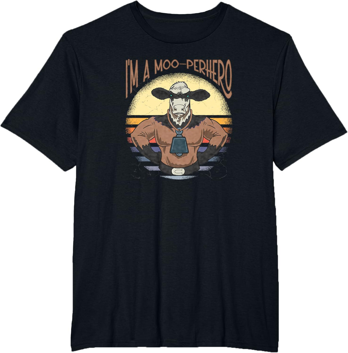 I'm a Moo-perhero - Funny Cow & Superhero Lover T-Shirt - Black
