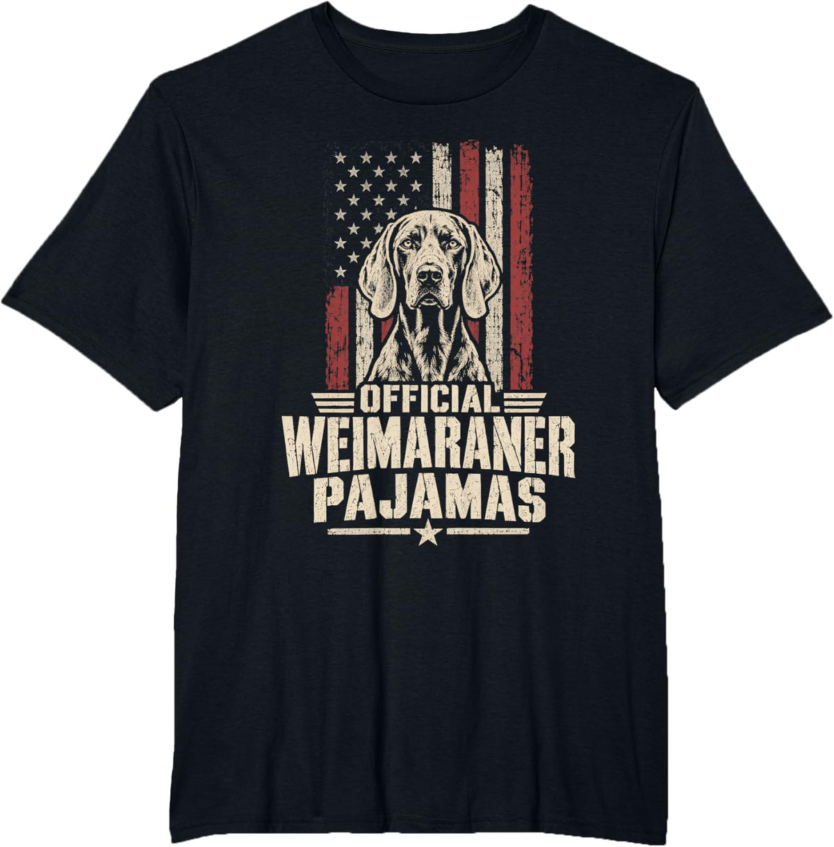 Official Weimaraner Pajamas Dog Vintage T-Shirt - Black