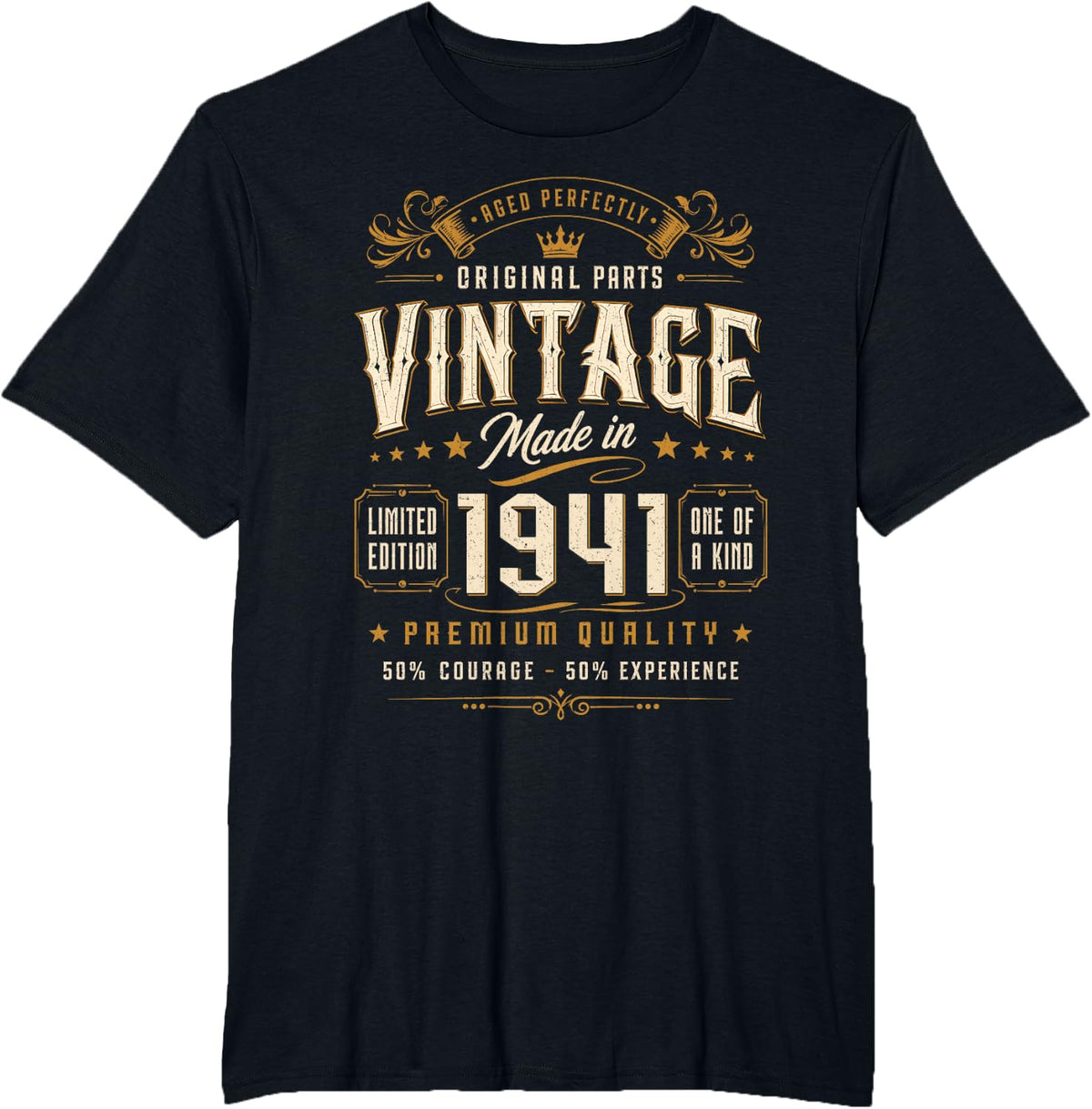 Vintage 1941 85yr 85th Birthday Gifts for Men 85 Years Old T-Shirt - Black