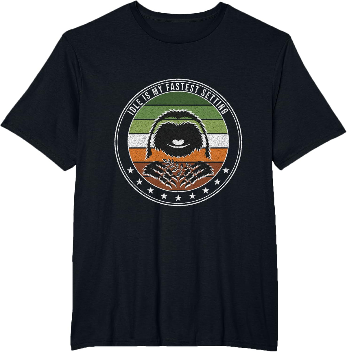 Sloth Lover - Idle is My Fastest Setting - Sloth Humor T-Shirt - Black
