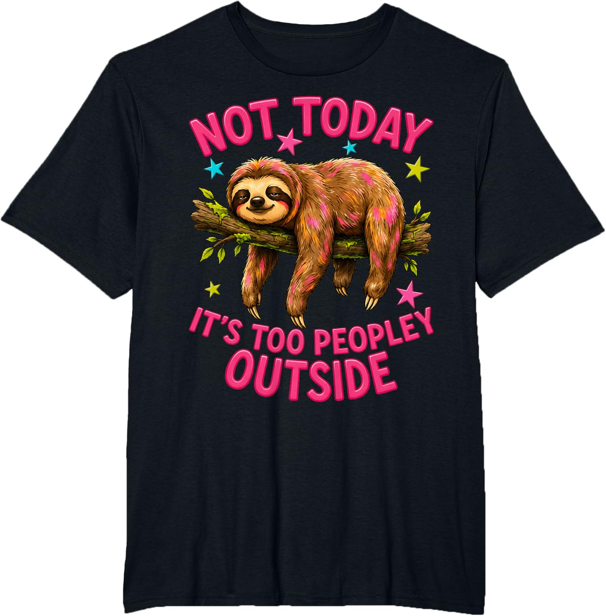 Funny Lazy Animal Cute Sloth Lovers for Men Women T-Shirt - Black