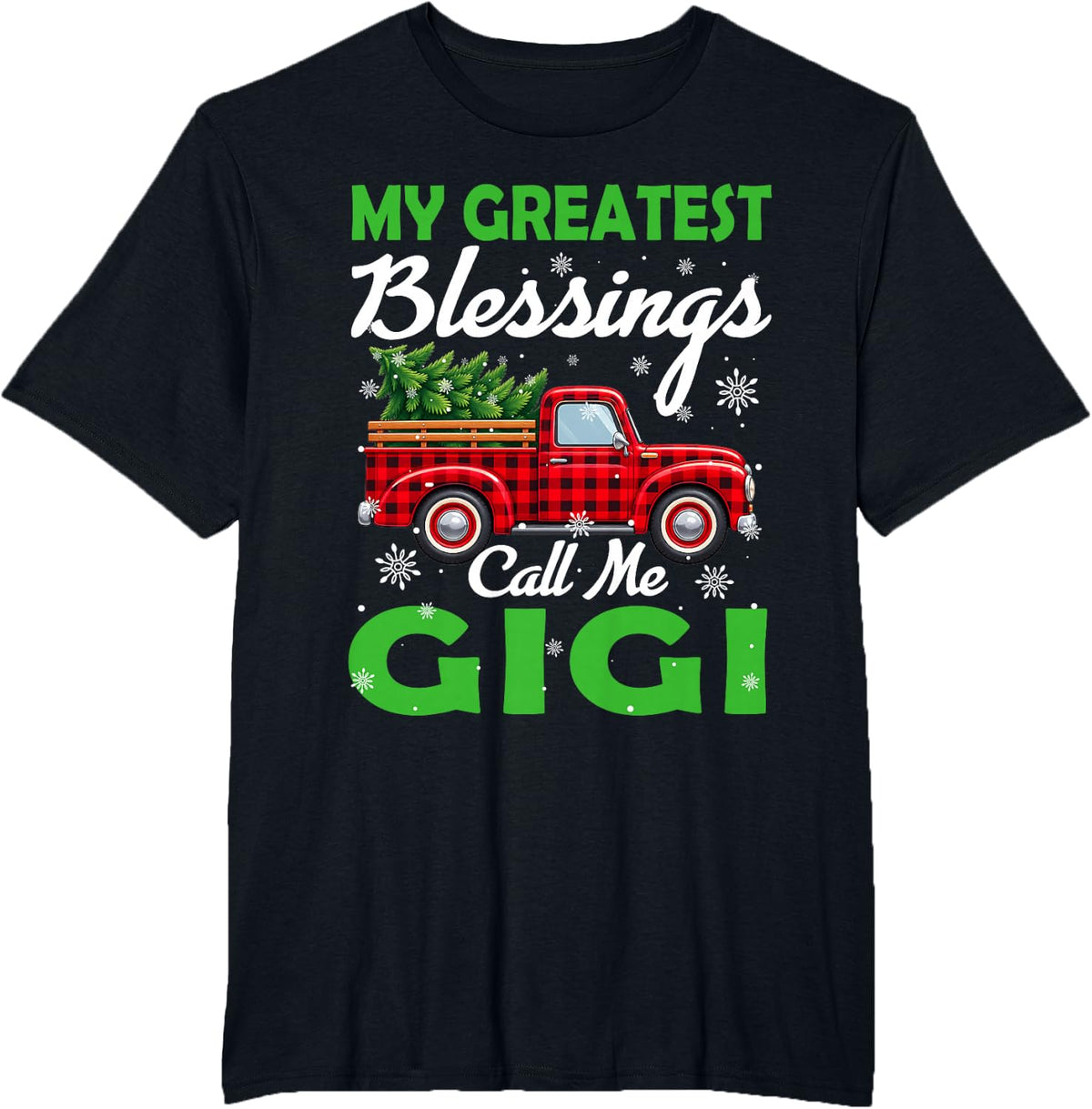 My Greatest Blessings Call Me Gigi Christmas Tree T-Shirt - Black