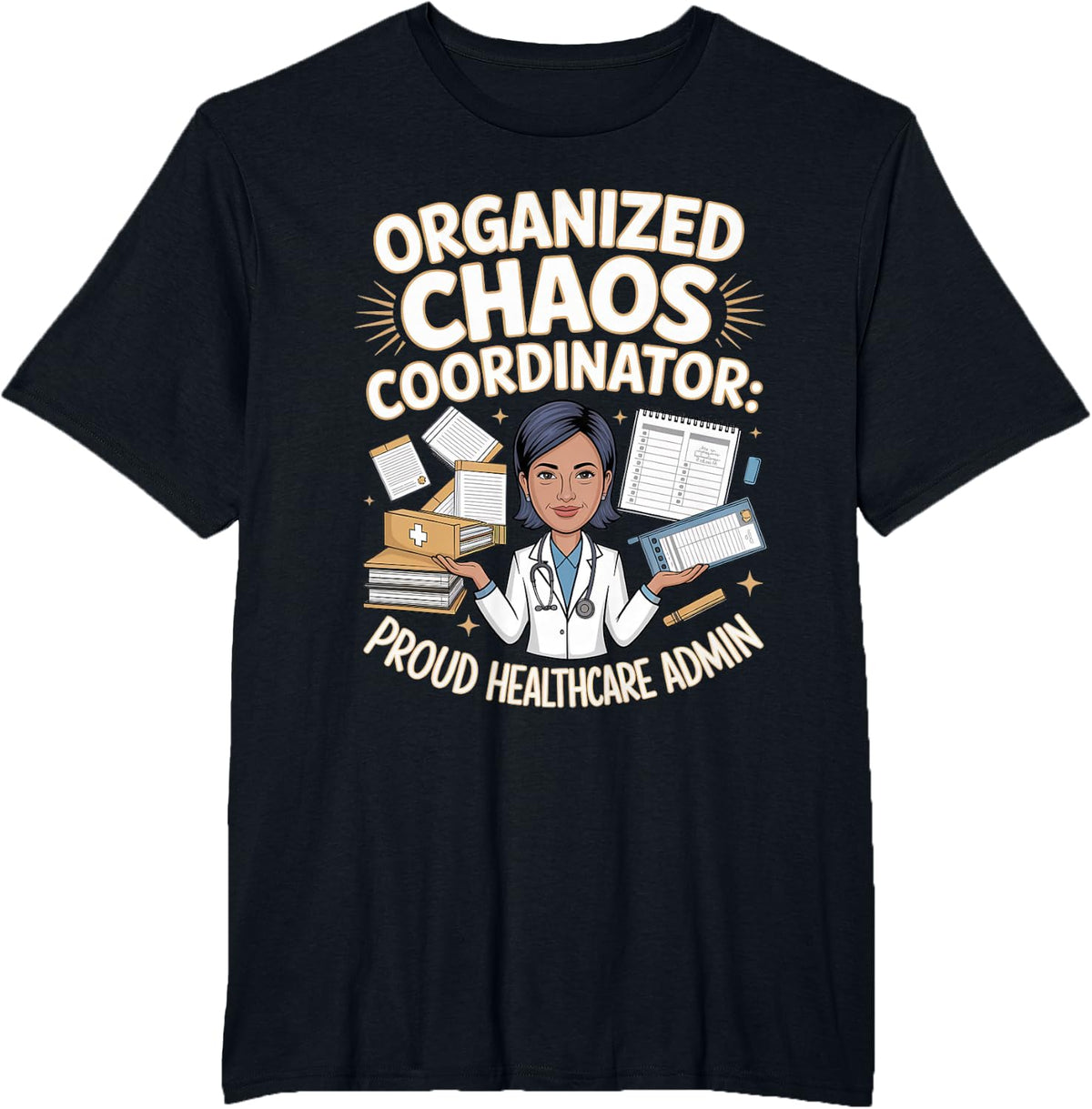 Healthcare Administrator Design For Hospital Management T-Shirt - Black
