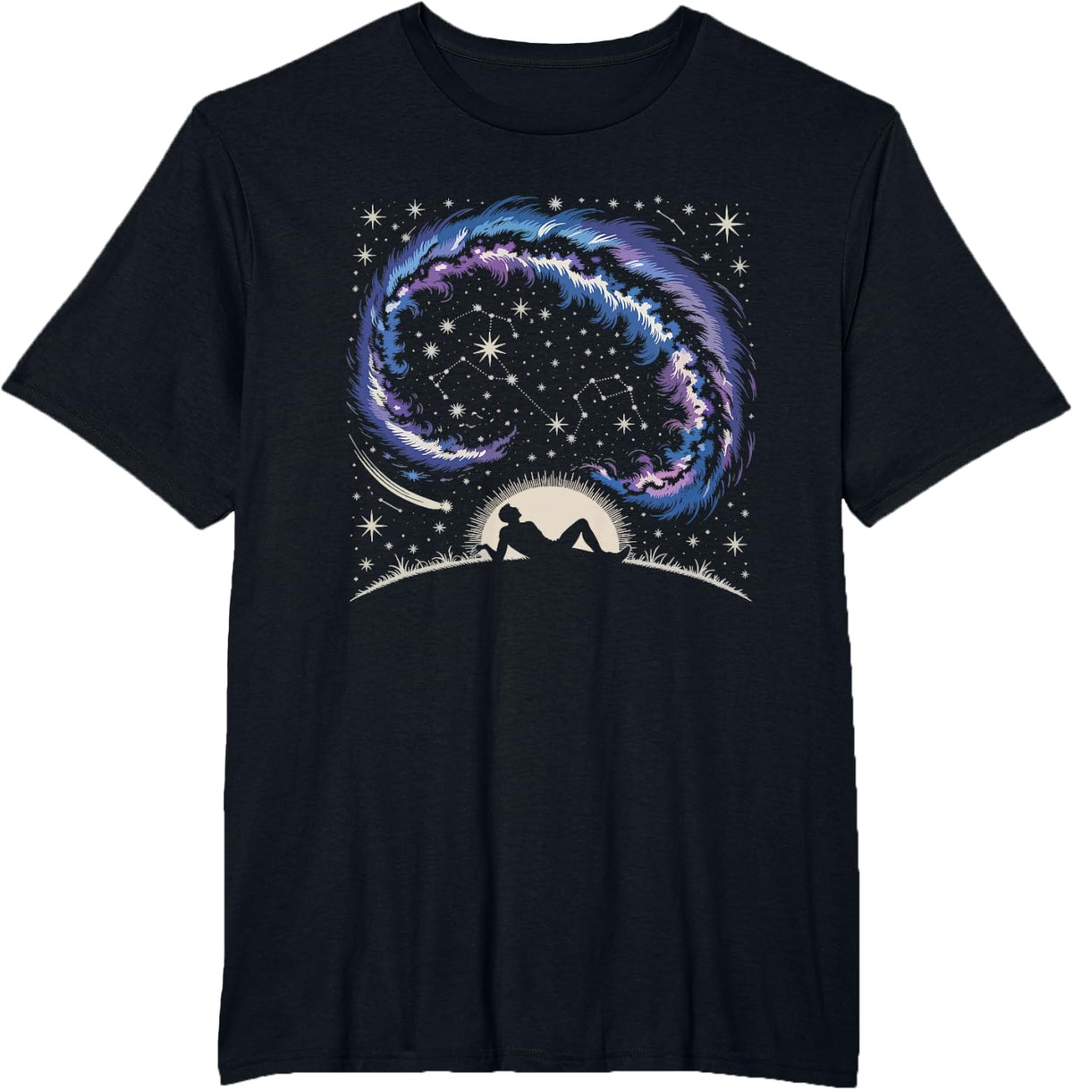 Stargazing Dark Sky National Park Night Astronomy Scene T-Shirt - Black