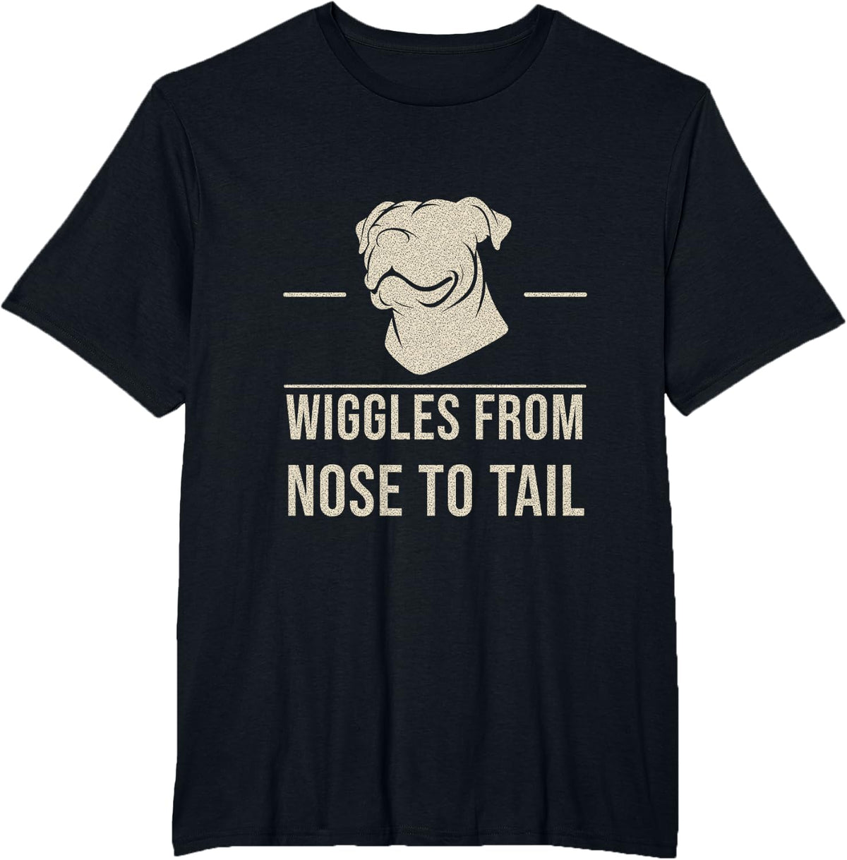 Staffordshire Bull Terrier - Wiggles from Nose to Tail T-Shirt - Black