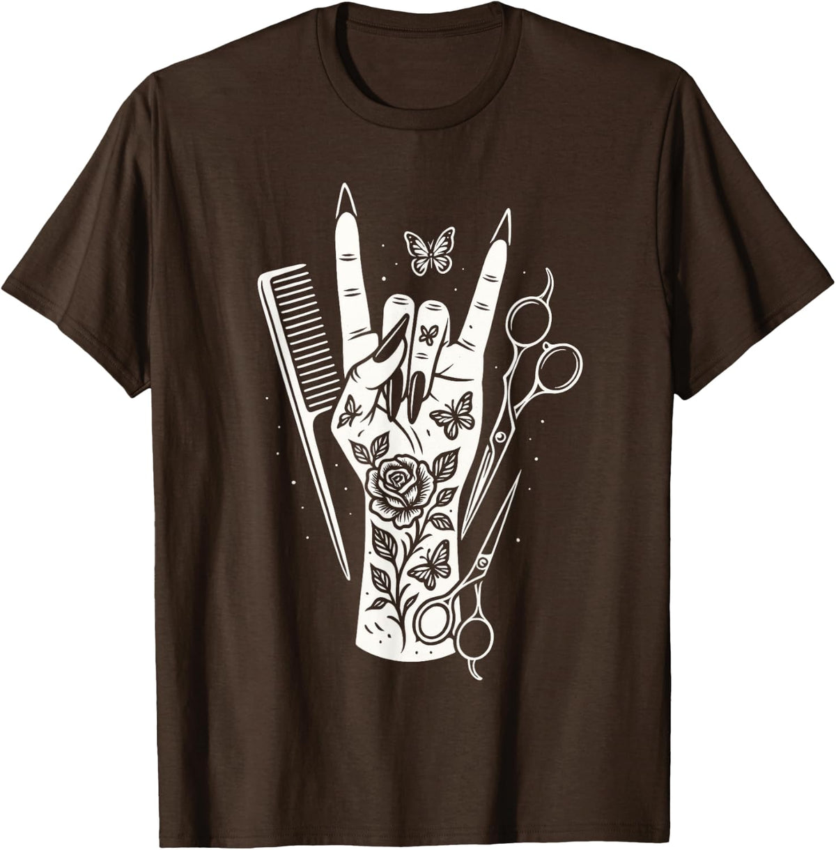 Hairstylists - Funny Hairdressing Salon Art T-Shirt - Brown