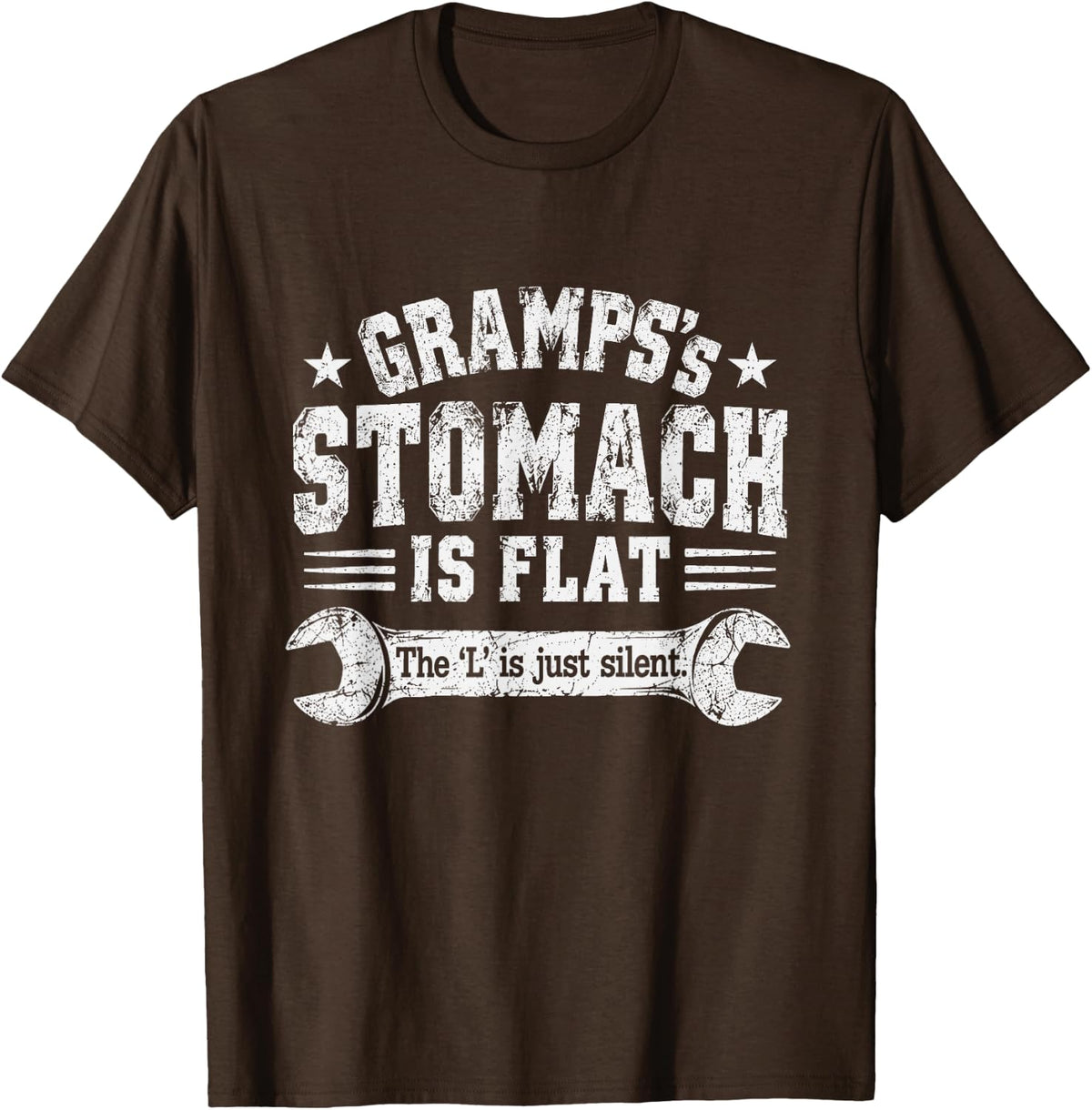 Gramps Flat Stomach Funny.png T-Shirt - Brown