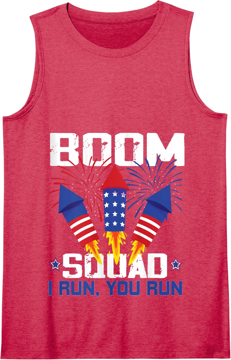 Boom Squad 4th of July Firework Tank Top - Red