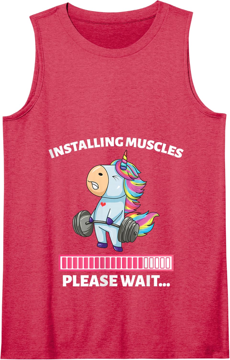 Installing Muscles Unicorn Weight Lifting Fitness Motivation Tank Top - Red