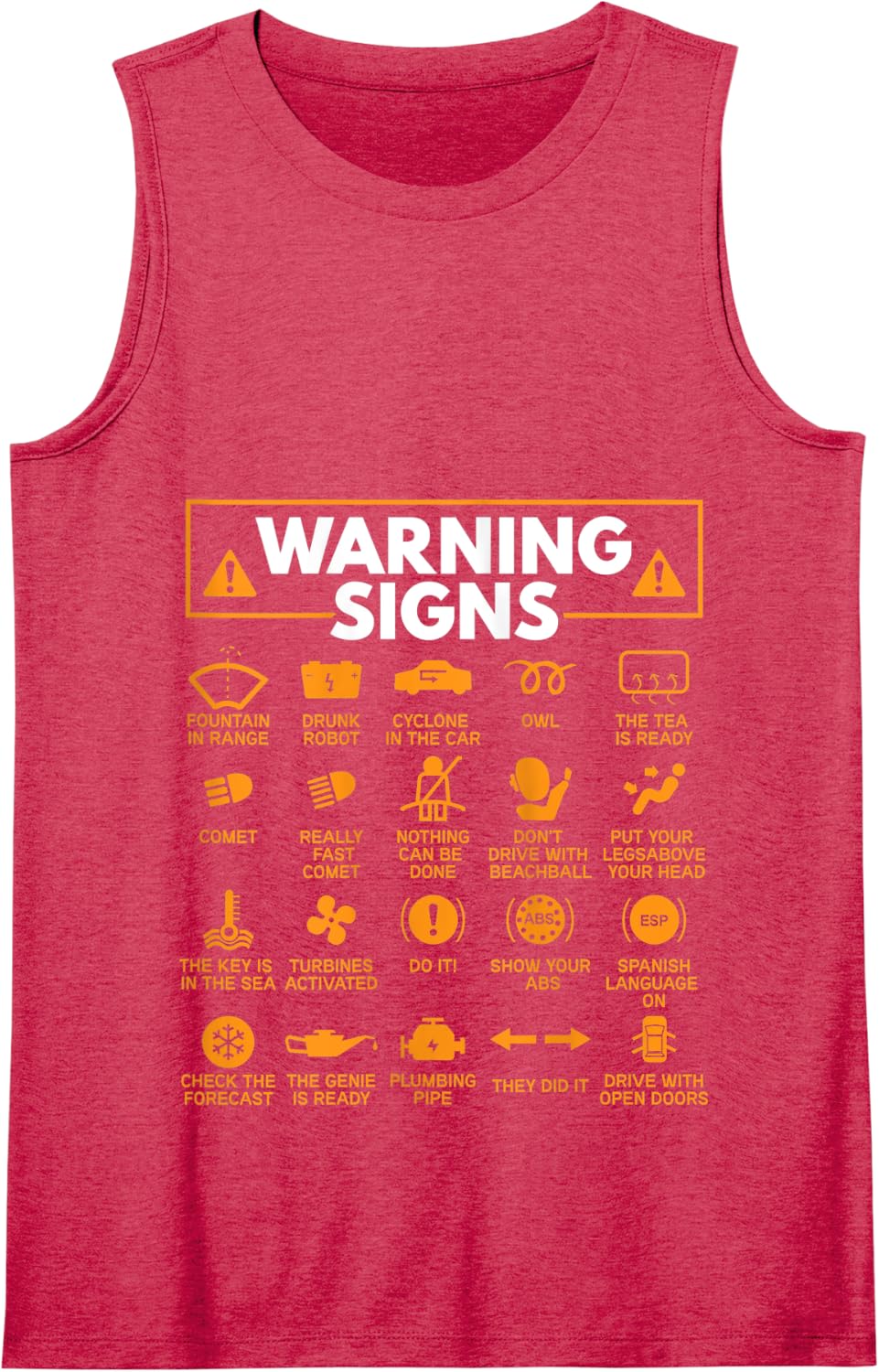 Warning Signs 101 Funny Car Mechanic Gift Gift Car Funny Tank Top - Red