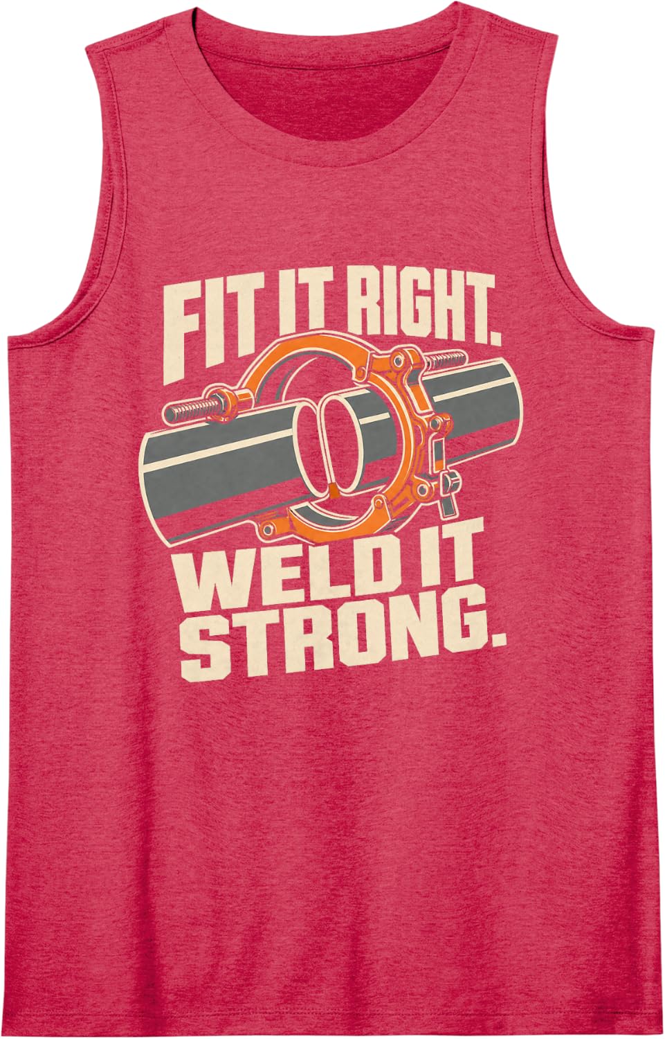 Welding Fit It Right Weld It Strong Welder Sleeveless Tank Top - Red