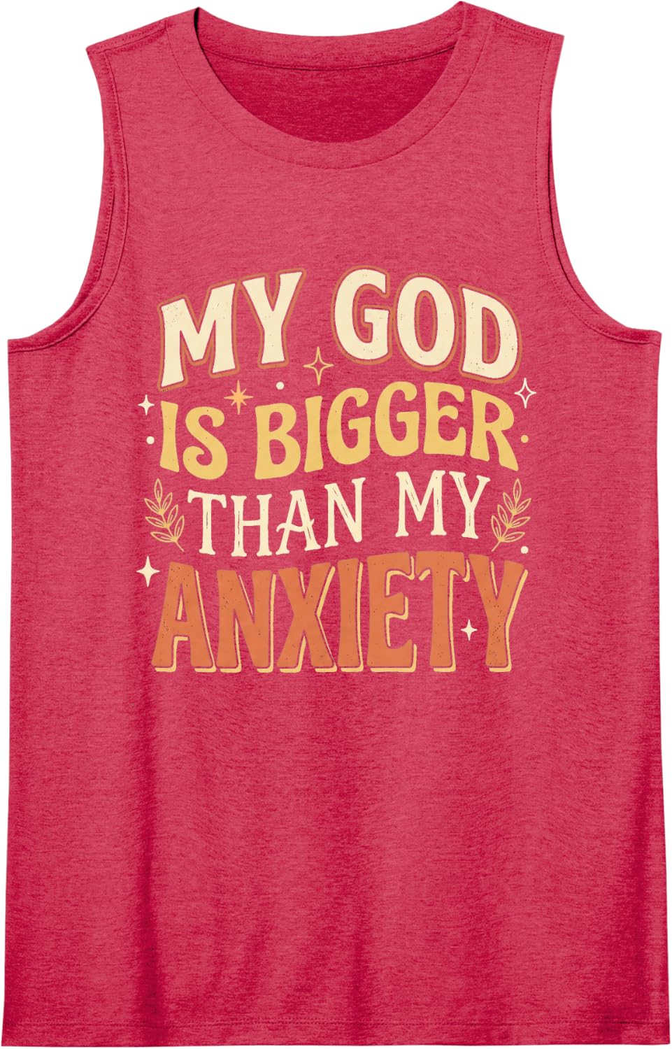 My God is Bigger Than Anxiety Jesus Christian Sleeveless Tank Top - Red