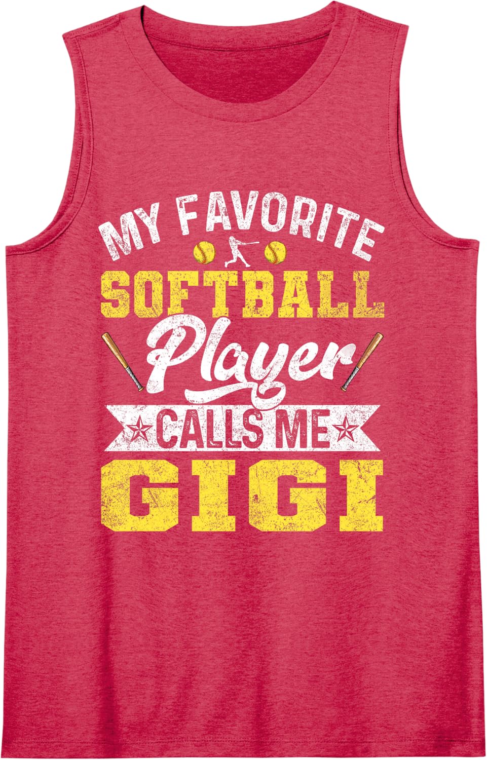My Favorite Softball Player Call Me Gigi Sleeveless Tank Top - Red