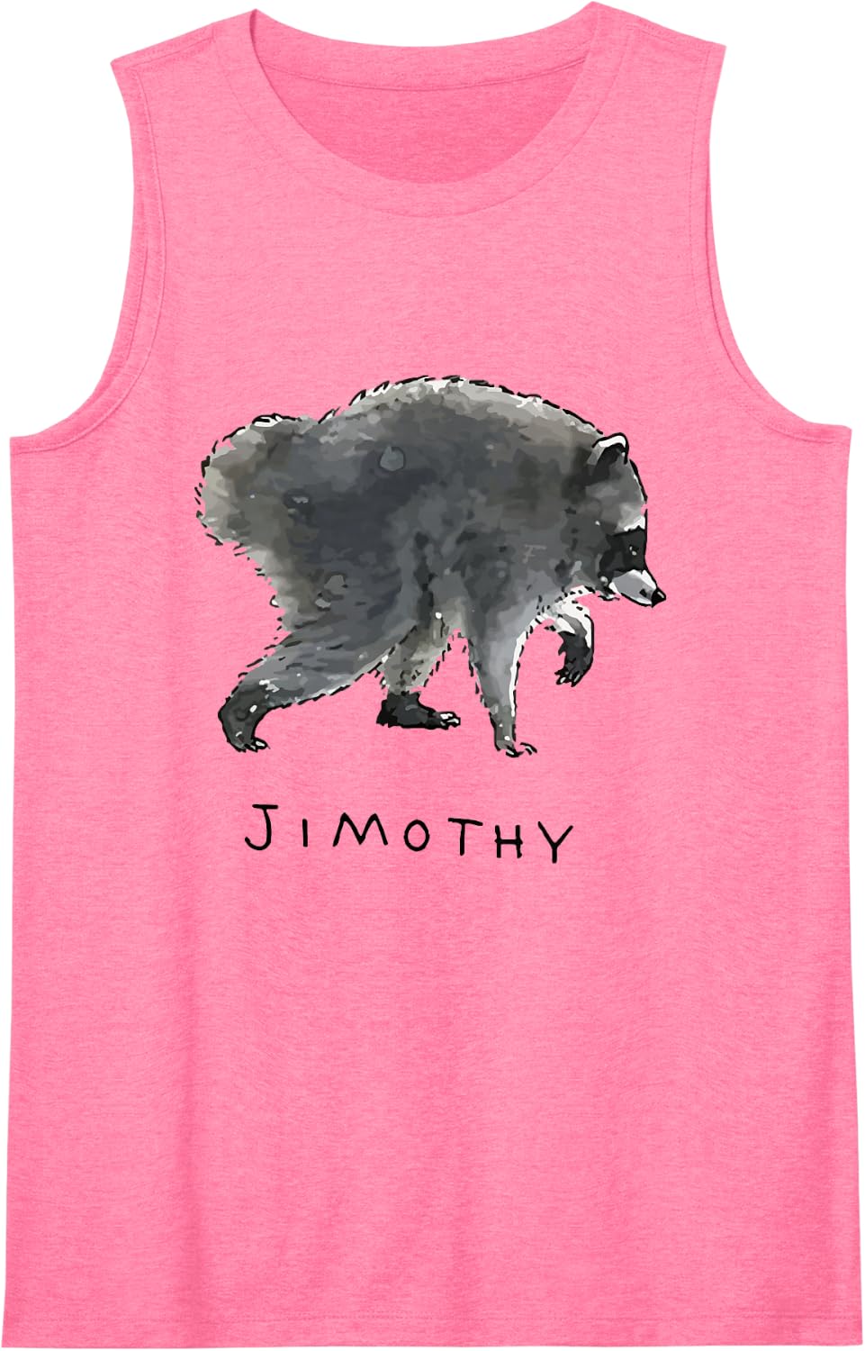 Vintage Jimothy Viral Raccoon Cute Trash Panda Meme Trendy Sleeveless Tank Top - Pink