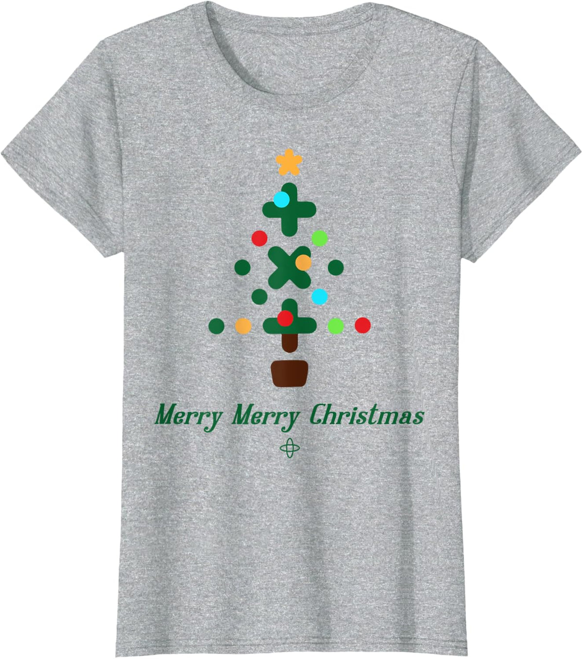 TXT Christmas Tree Merry Christmas Funny Math Xmas T-Shirt - Heather Grey