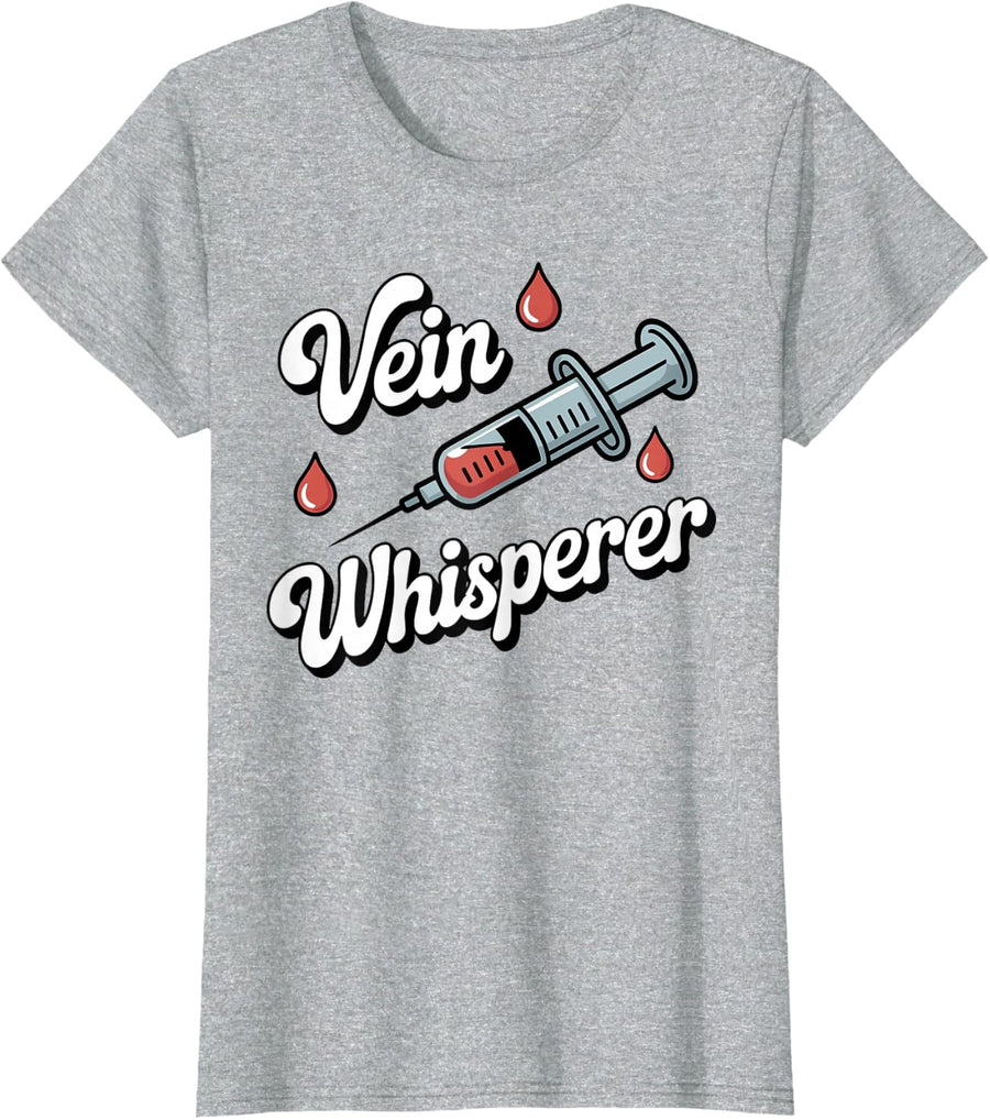 Vein Whisperer Phlebotomy Phlebotomist T-Shirt - Heather Grey