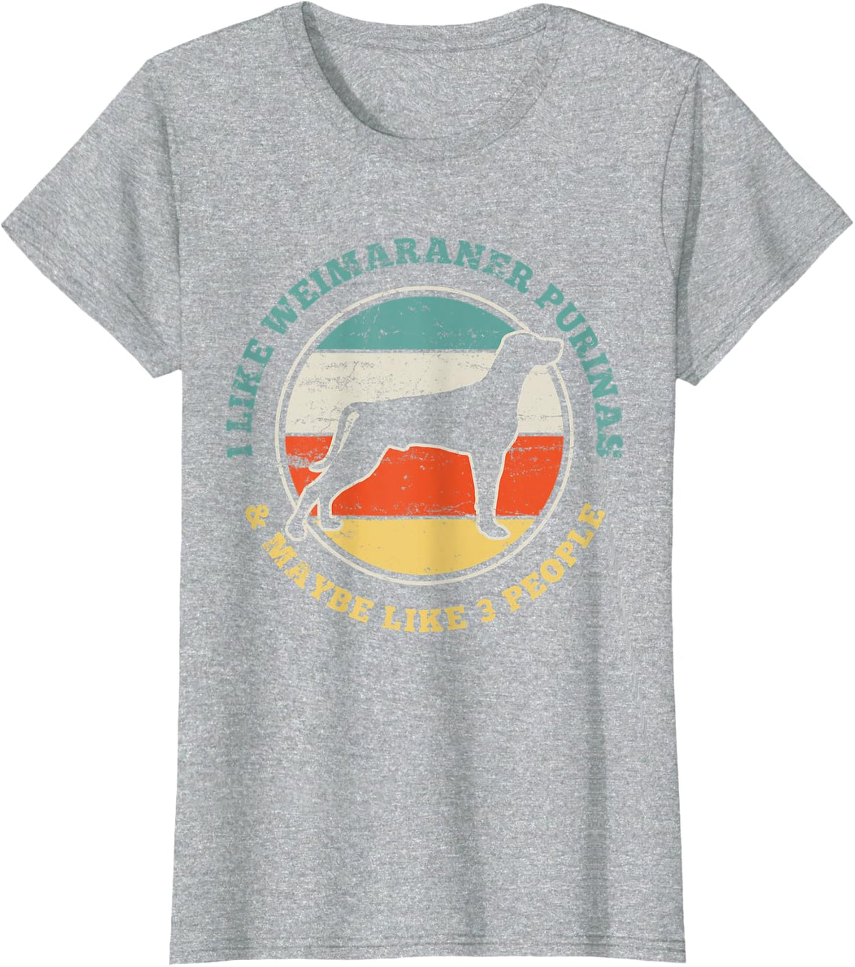 Weimaraner Purina Dog Funny Vintage Gift T-Shirt - Heather Grey