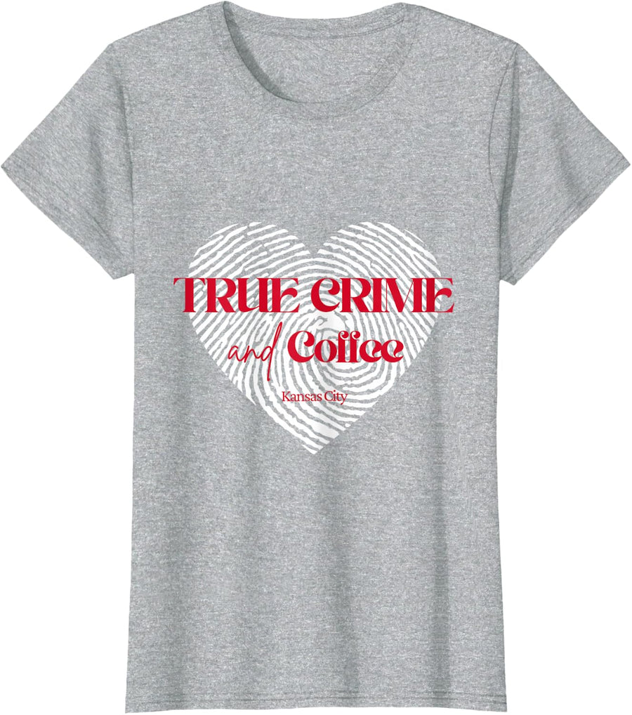 KC True Crime and Coffee T-Shirt - Heather Grey