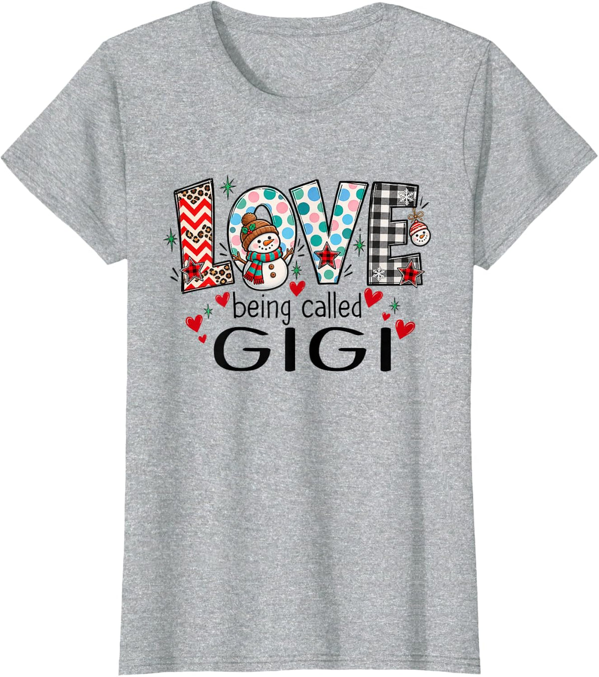 Love Being Called Gigi Christmas Xmas T-Shirt - Heather Grey