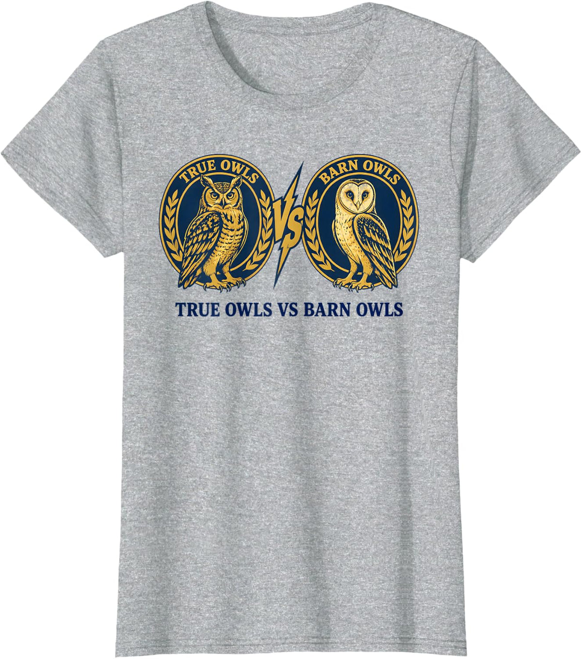 True Owls Vs Barn Owls Chart T-Shirt - Heather Grey