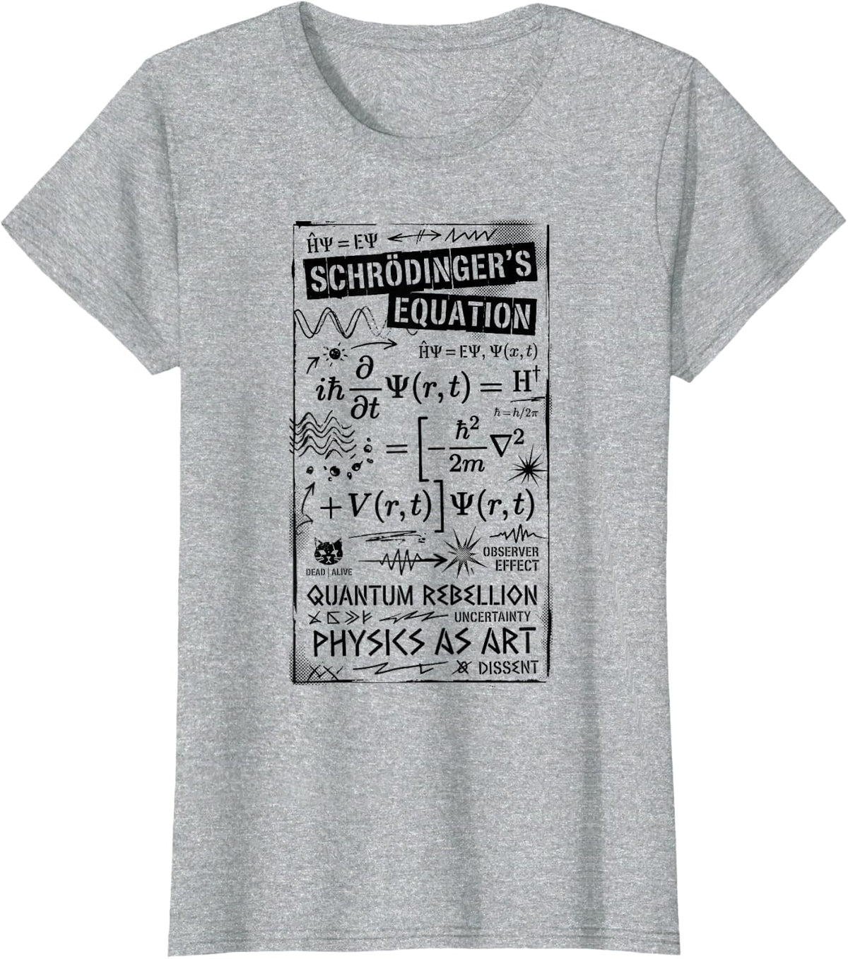 Physics Schrodingers Equation Mechanic T-Shirt - Heather Grey