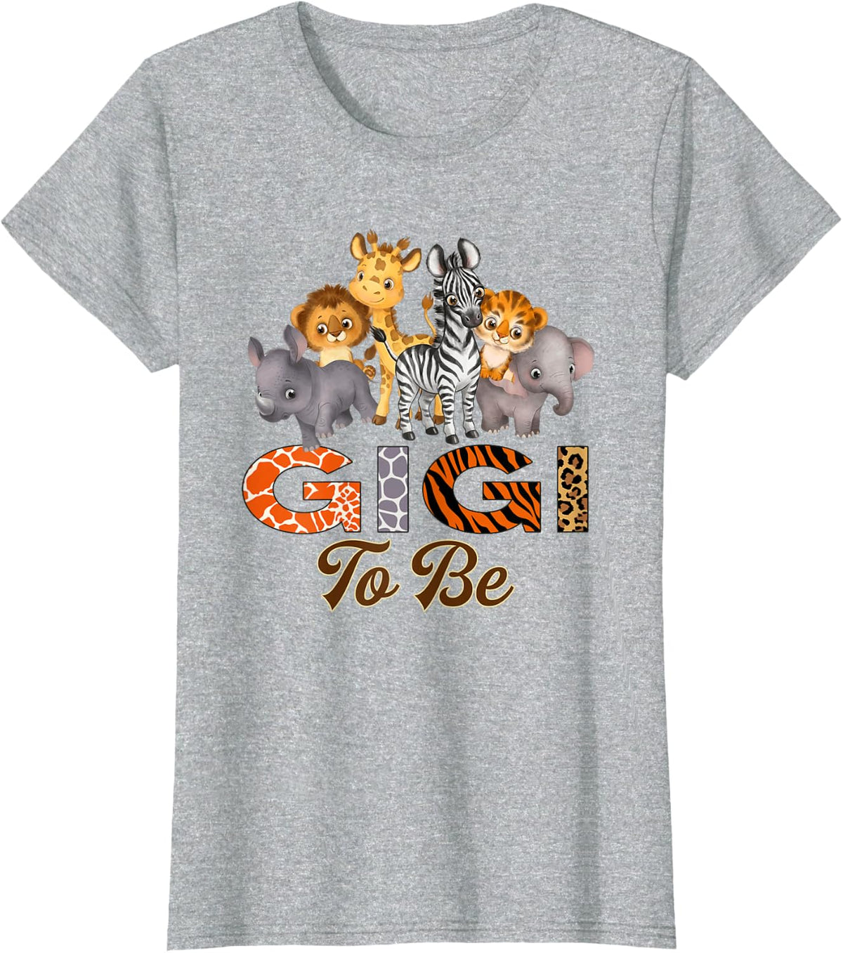 Gigi to Be Safari Jungle 1st Birthday T-Shirt - Heather Grey