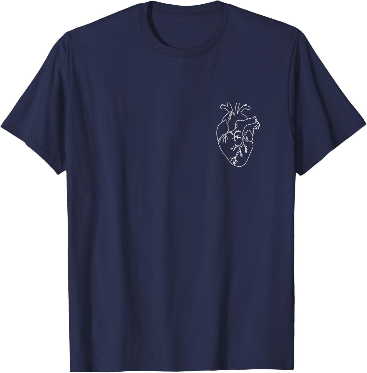 Anatomical Heart Illustration T-Shirt - Navy Blue