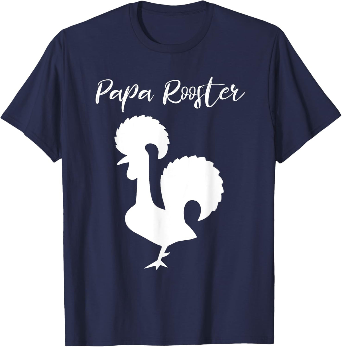 Papa Rooster Daddy Father's Day Design T-Shirt - Navy Blue