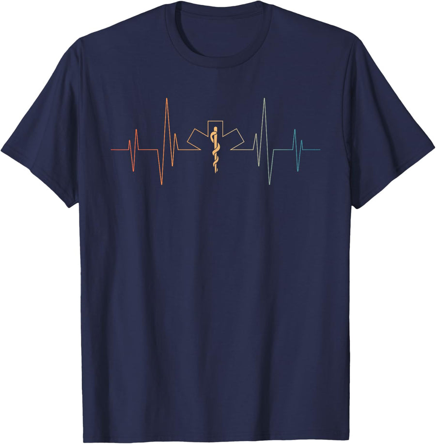 Cool First Responder Design For Men Women EMS Paramedic EMT T-Shirt - Navy Blue