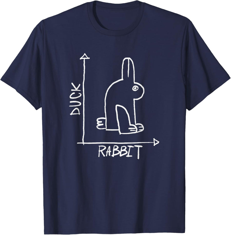 Funny Science Nerd Duck or Rabbit Physics Math Geek T-Shirt - Navy Blue