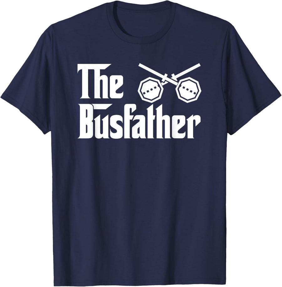 School Bus Driver Dad Funny Retro Gift for Men T-Shirt - Navy Blue
